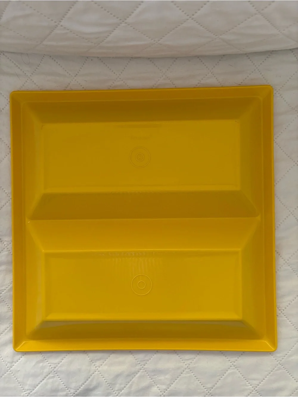 Tupperware Bright Yellow Divided Serving Tray